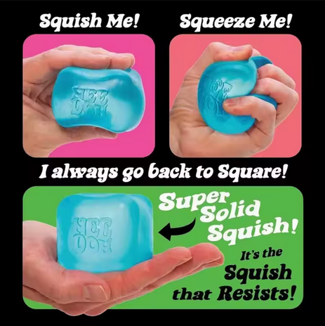 Schylling Needoh Nice Cube Sensory Fidget Cube Stress Relief Squishy Cube Anti-Anxiety Squeeze Object For Focus ADHD Population